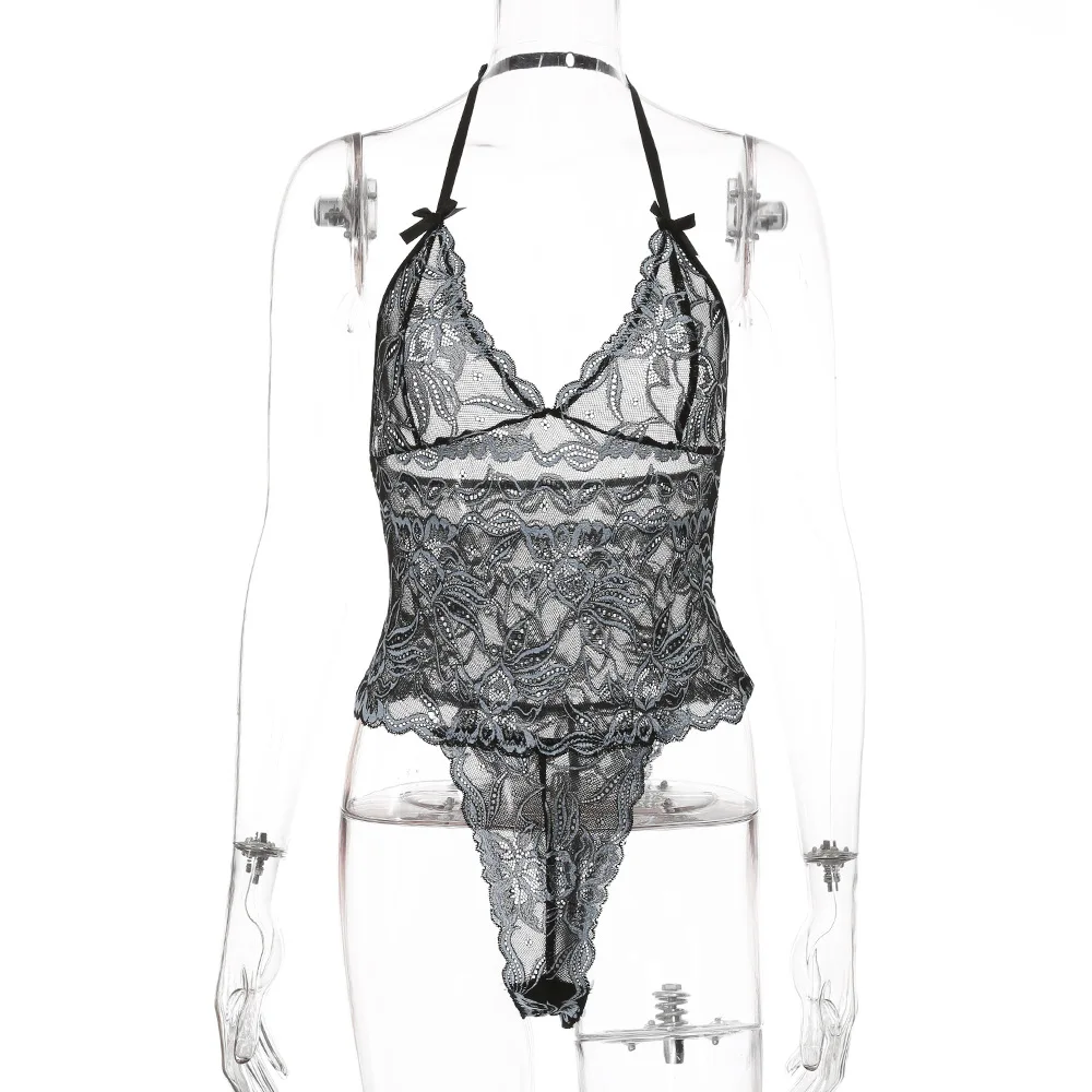 Женское нижнее белье прозрачное цельное сексуальное с открытой спиной женское