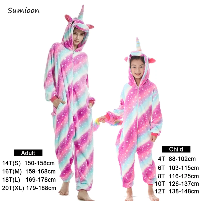 Rose star Unicorn Kuguurumi Onesie/Детская Пижама для девочек и мальчиков; Пижама с единорогом для женщин; Детский костюм; зимняя Пижама с изображением животных, стежка, пингвина, Единорога; детская пижама - Цвет: Rose star Unicorn