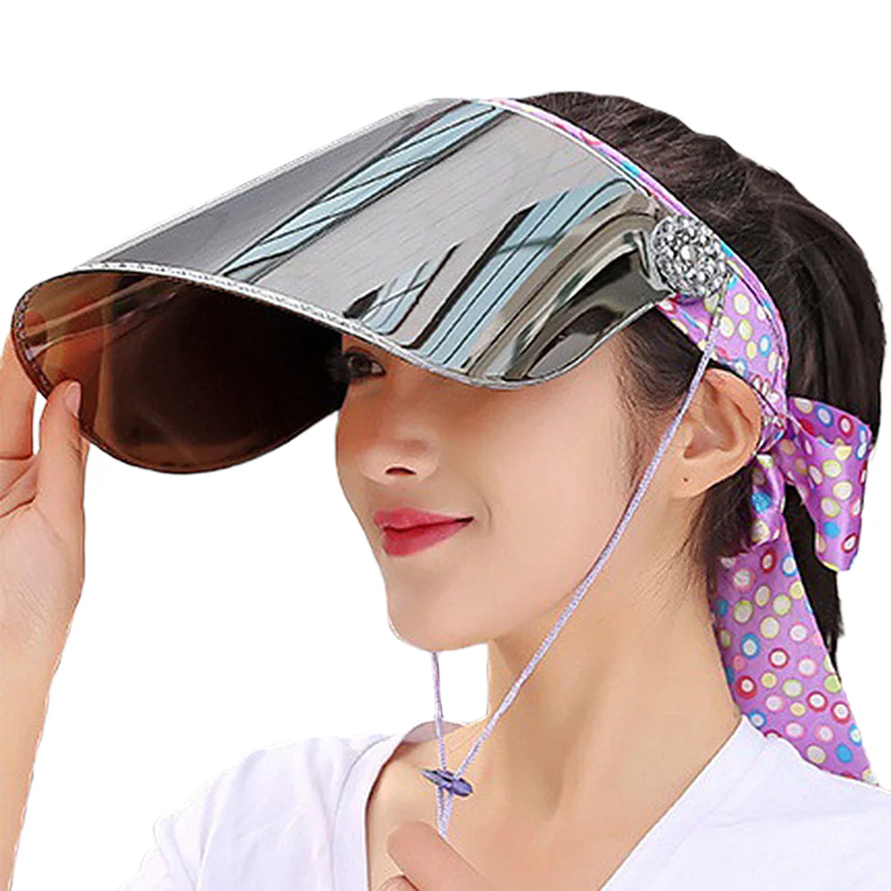 

Lady Anti-Droplet UV Protection Mirrored Summer Outdoor Riding Visor Sun Hat Protect face Cap
