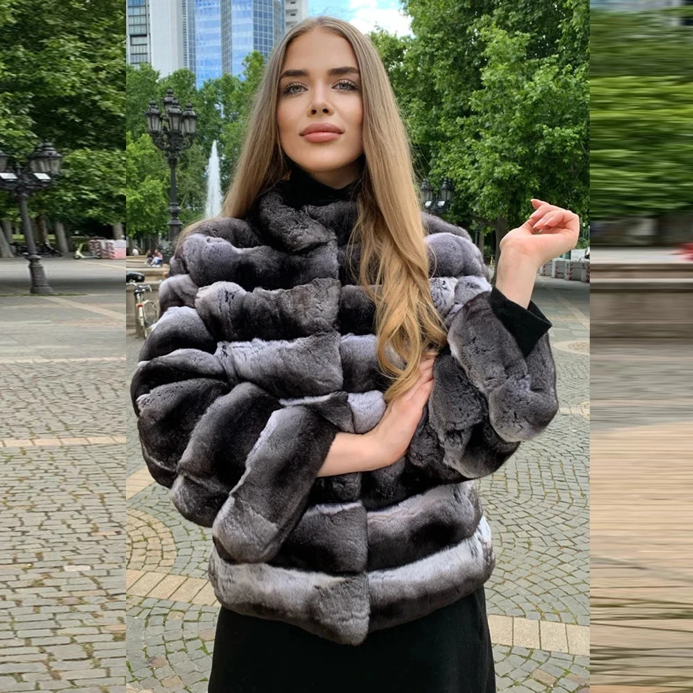 Модная короткая женская верхняя одежда из натуральной кожи с воротником-стойкой