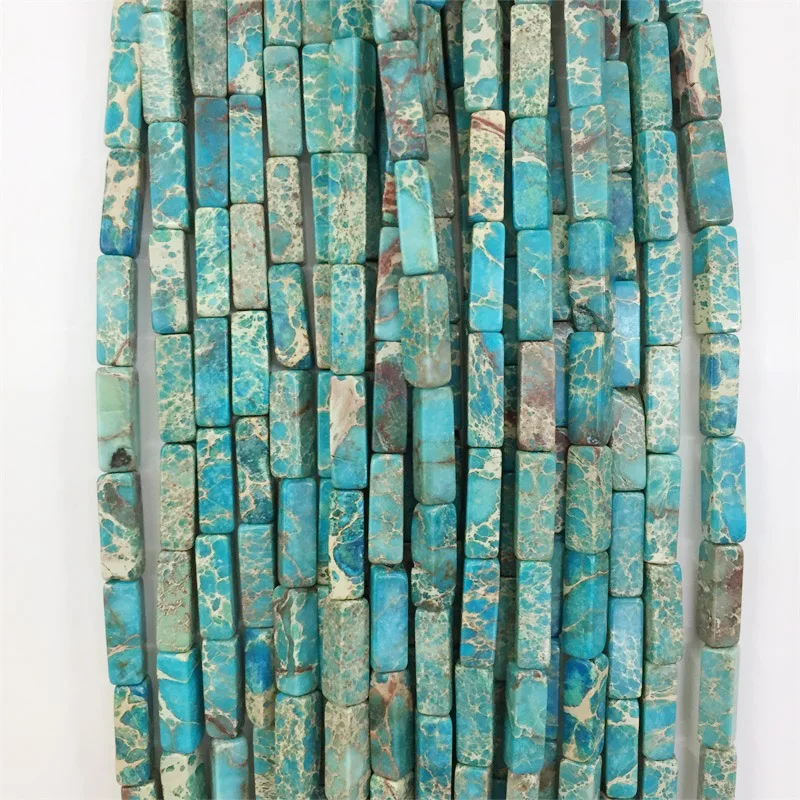 Бирюзово синий цвет дневной осадок 4*13 мм прямоугольный натуральный драгоценный