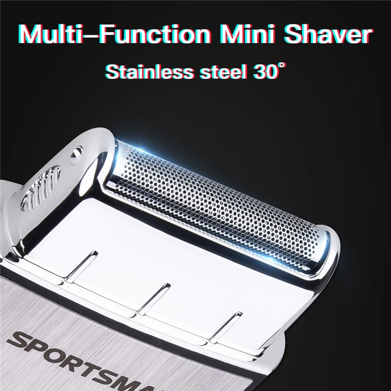 

USB Rechargeable Shaver Reciprocating Single Blade Stainless Steel Head Beard Trimmer Razor Electric Shaving +Spare Knife Net