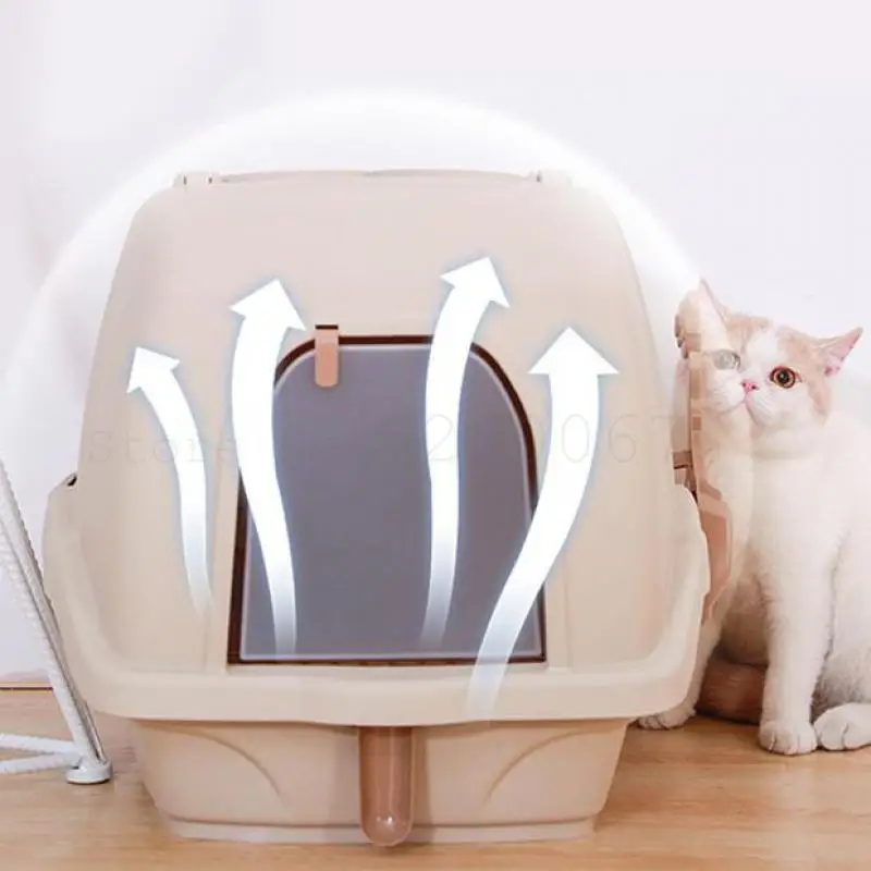 Полностью закрытый Большой туалет для кошек с защитой от брызг и раковиной очень