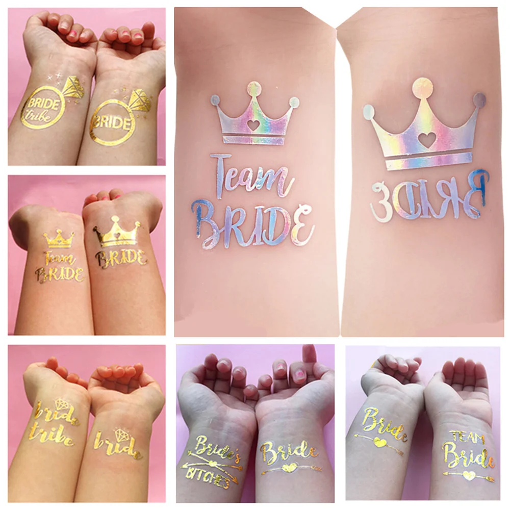 Смешанные 12 шт. невесты тату Набор наклеек для Свадебная вечеринка свадебные душ