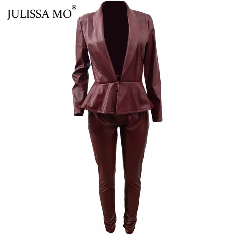 Женский Повседневный Спортивный костюм JULISSA MO из искусственной кожи комплект