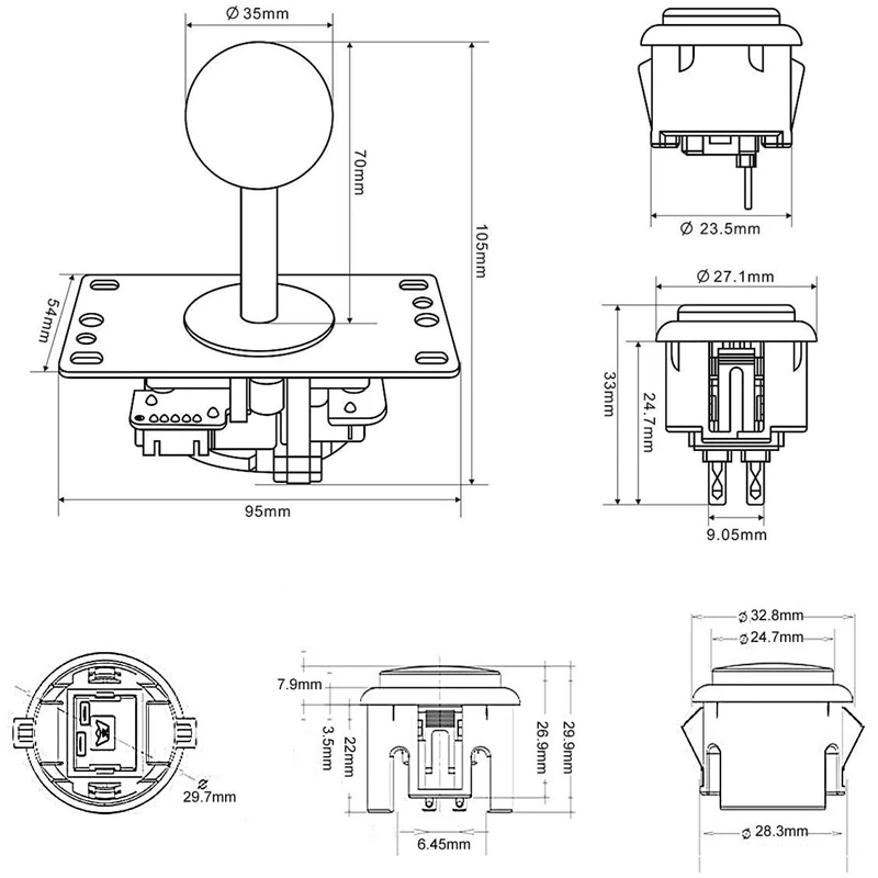 USB аркада джойстик печатная плата DIY Sanwa Джойстик аксессуары кнопка карты