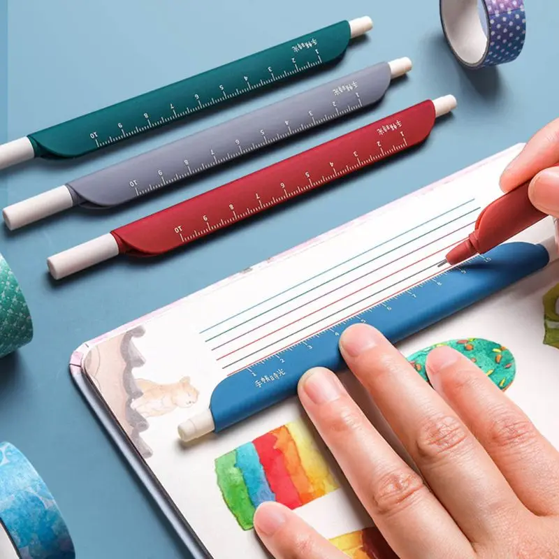 

5pcs/box Creative Color Gel Pen Cute Morandi Pen Hand Account Student With Multifunctional Ruler 0.5 Bookmark Student Supplies