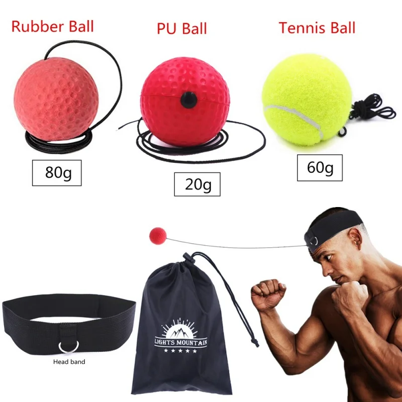 

Boxing Reflex Ball Set 3 Difficulty Level Boxing Balls with Adjustable Headband for Punching Speed Reaction Agility Training