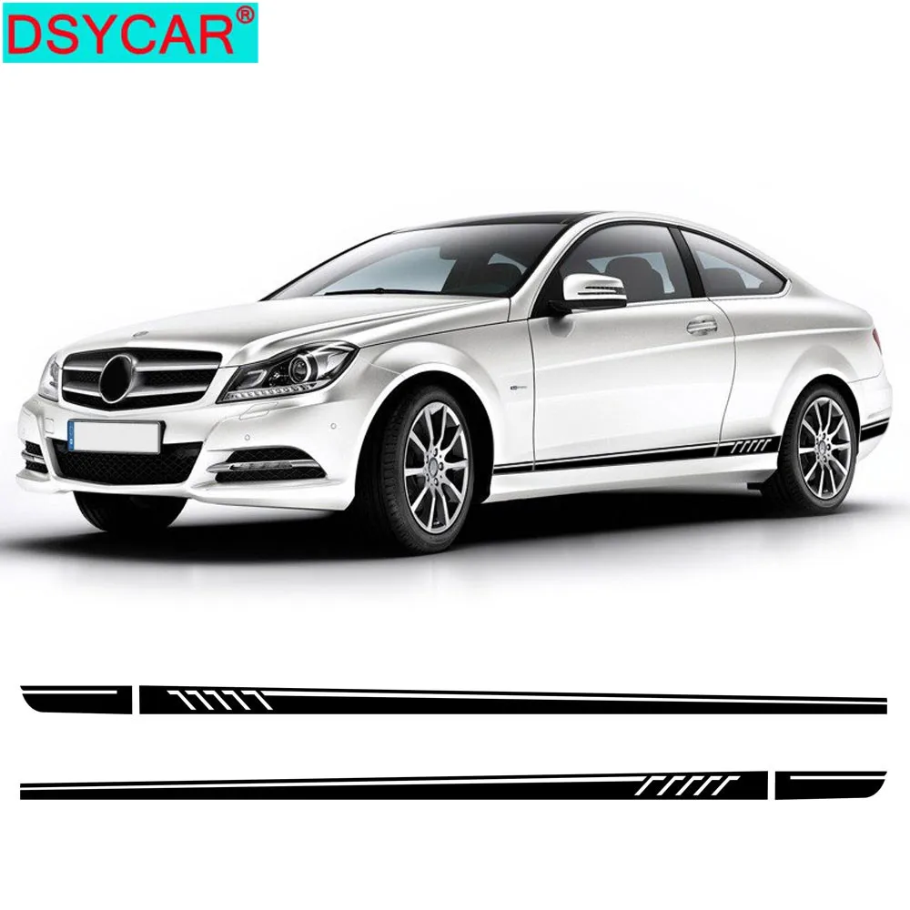 DSYCAR 1 пара модные боковая Автомобильная юбка наклейка порог дверь Наклейка