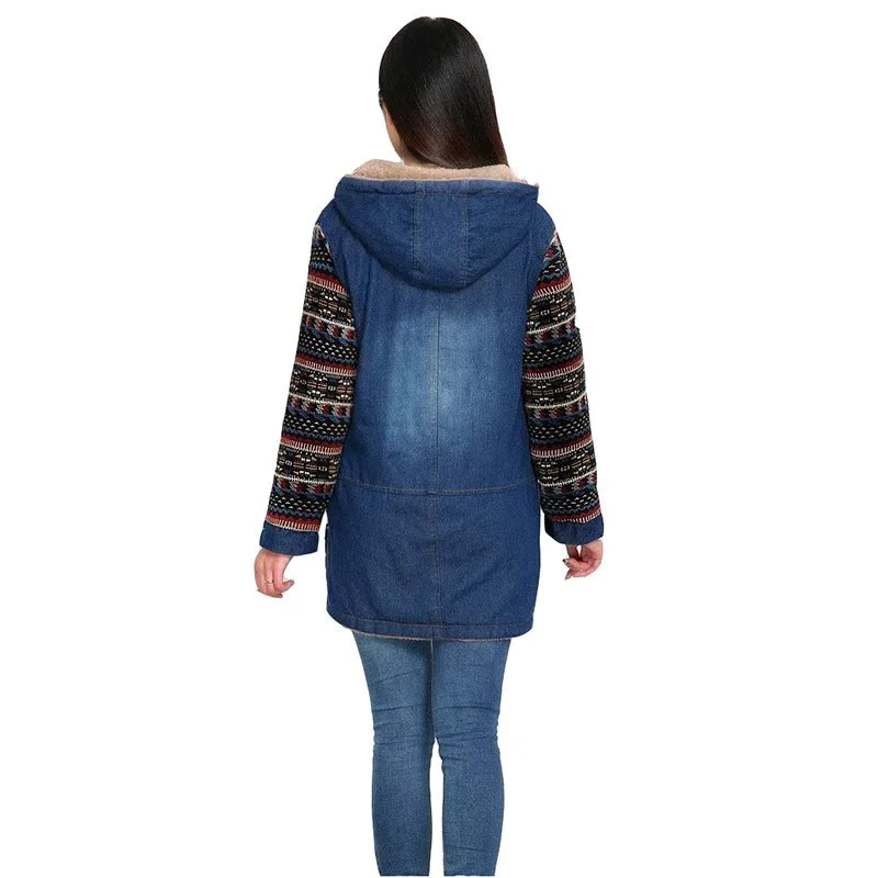 Женская джинсовая куртка из хлопка с капюшоном|hooded coat|cotton jacketdenim cotton |
