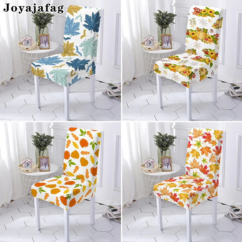 

Maple Leaves Polyester Spandex Chair Cover For Dining Room Chairs Covers High Back Party Wedding Christmas Decoration