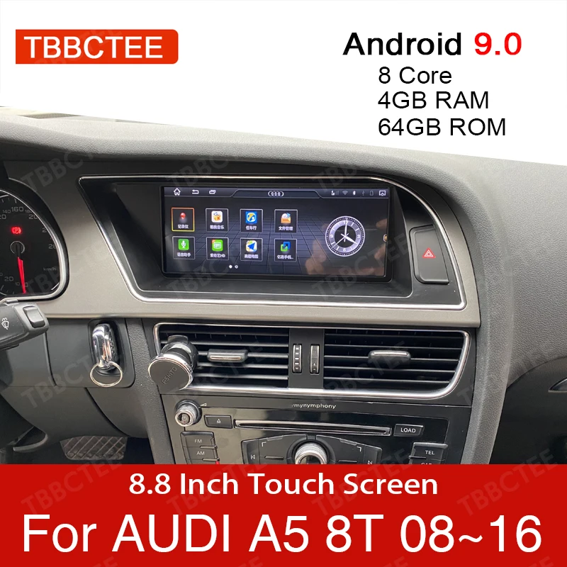 Автомобильный мультимедийный плеер Android 9 0 4 + 64 ГБ для Audi A5 B8 8T 2008 ~ 2016 MMI 2G 3G GPS