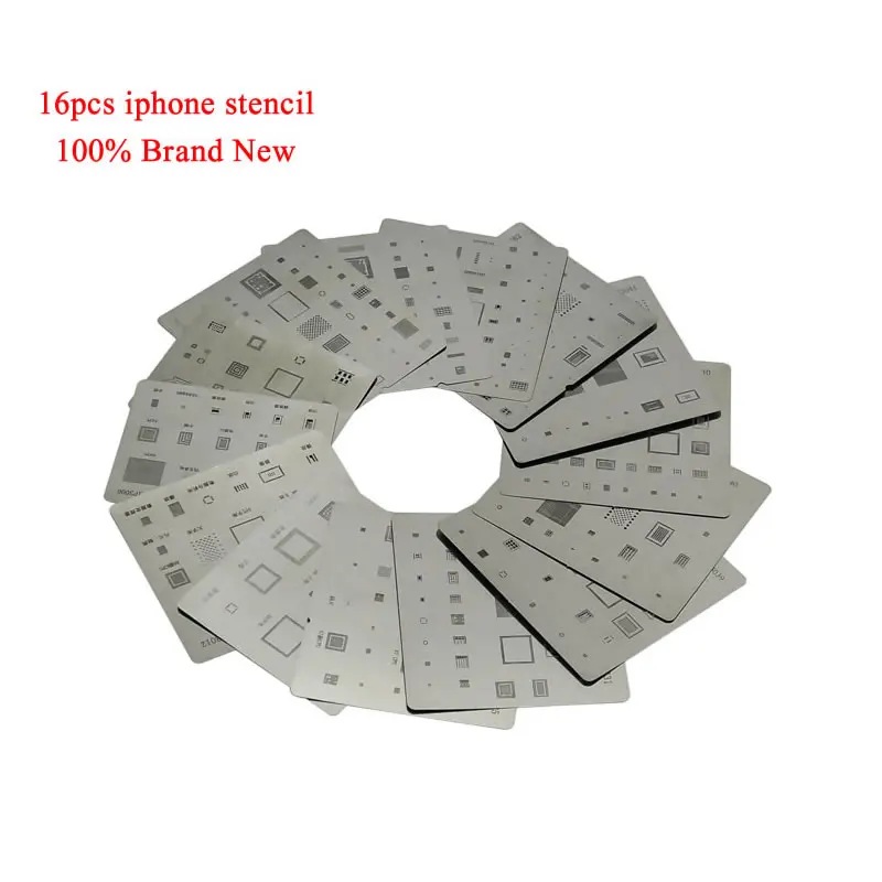 

16Pcs BGA Reballing Stencil IC Chip Full Set Apple Mobile Stencil Solder Template for iPhone XS Max XR X 8 7 6s 6 plus SE 5S