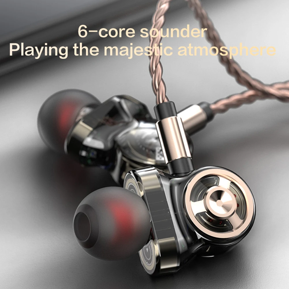 

Original QKZ CK10 Wired Headphones In Ear Earphone 6 Dynamic Driver Unit Stereo Headsets Sports With Microphone HIFI Earphones