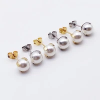hot new style simple fashion sweet freshwater pearl beanbean ear nail female earrings