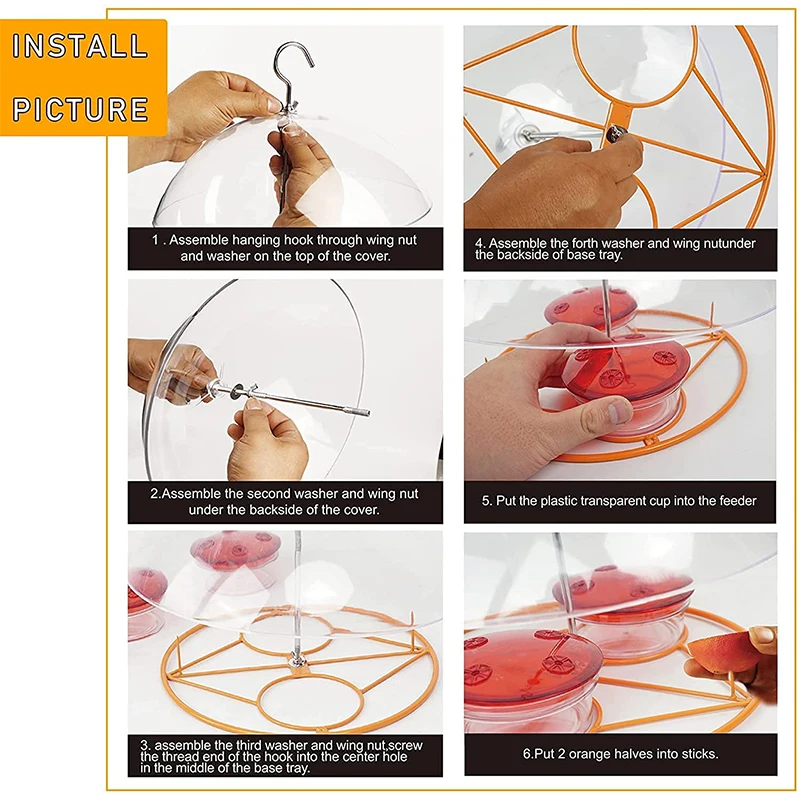 

New Hanging Wild Birds Oriole Feeders Jelly and Oranges Bird Feeder Easy to Clean Spring Summer Decor Hummingbird Feeders