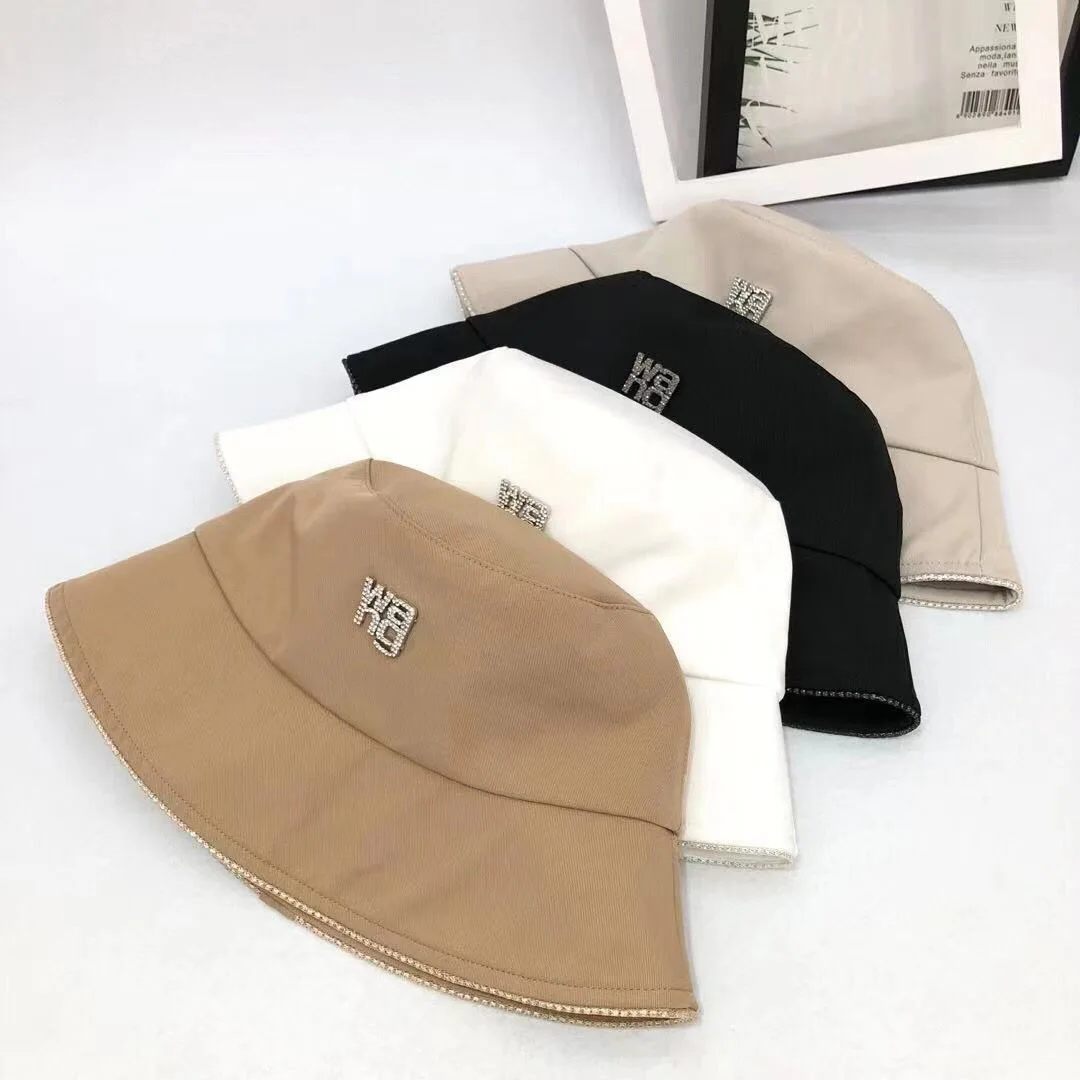 

Japanese Diamond Bucket Hat Women Summer Outdoor Travel Fishing Sun Hats Bob Cotton Letter Embroidery Panama Fisherman Hat Basin