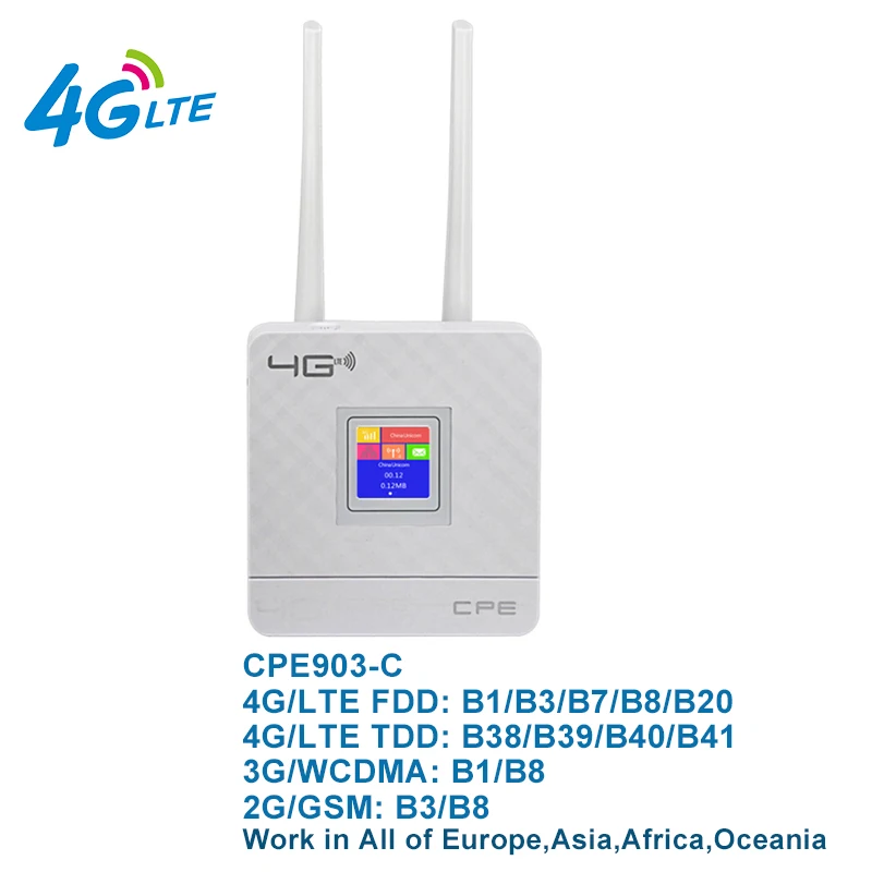CPE903-C 4G WiFi роутер 300 Мбит/с беспроводной Wi-Fi Мобильный CAT4 LTE/3g/4G разблокированный CPE роутер с sim-слотом WAN/LAN порт Поддержка нескольких диапазонов - Цвет: CPE903-C