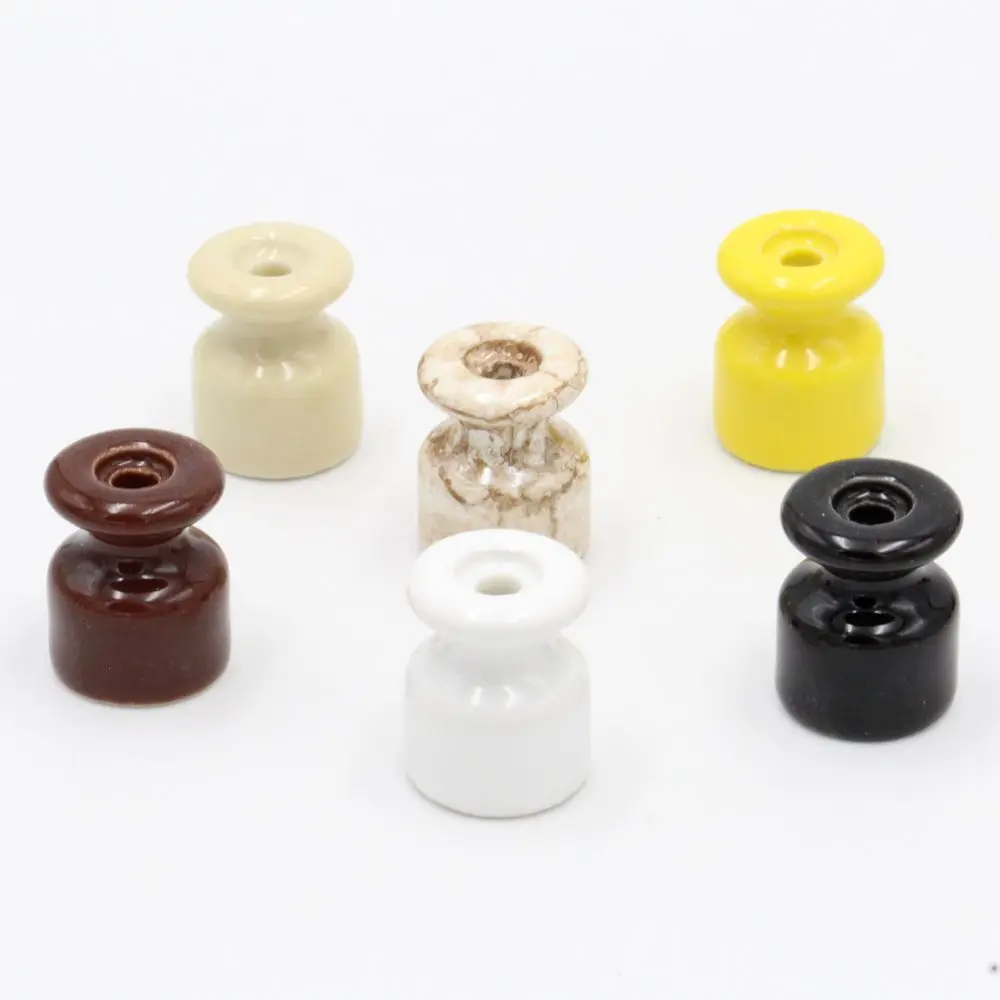 6/15/100Pieces Porcelain Insulator for Wall Wiring Cable Twisted Cord Ceramic Insulator with Screw Parts