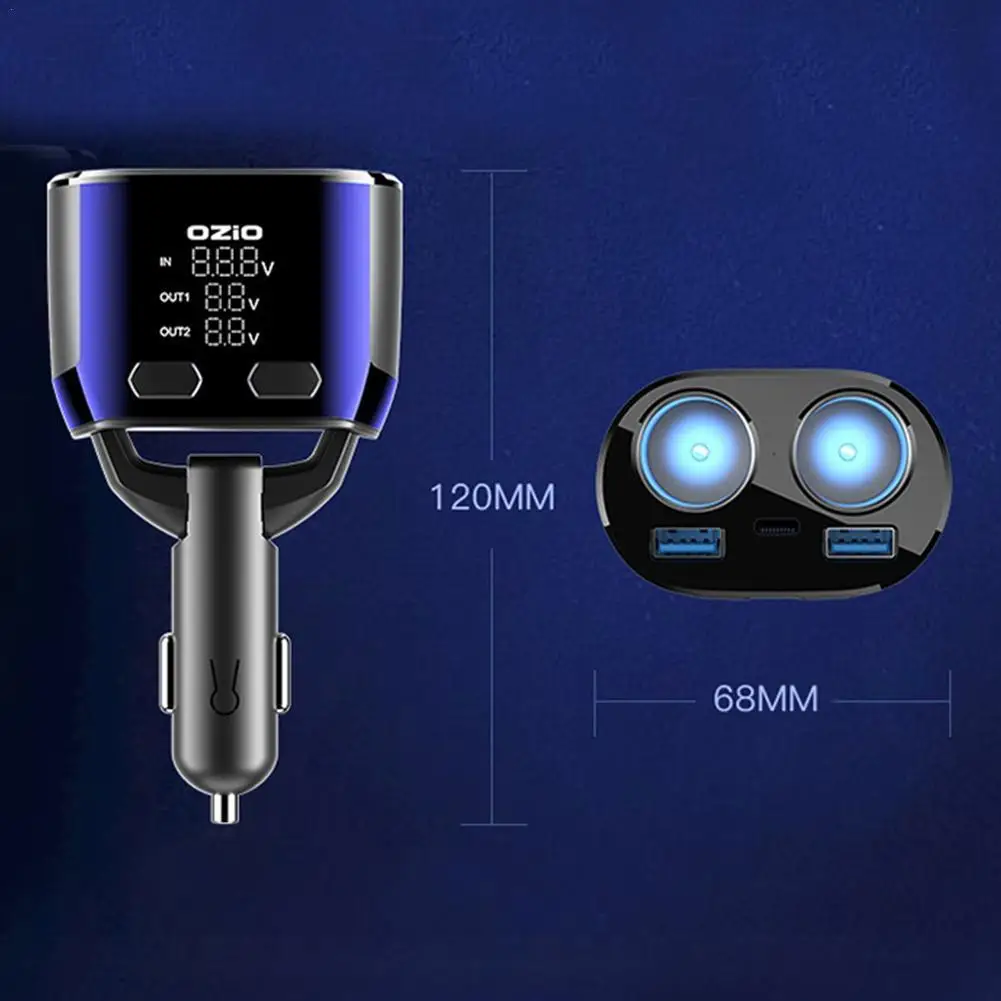 

Автомобильное зарядное устройство с двумя USB-портами, 12-30 в пост. Тока, 27 Вт