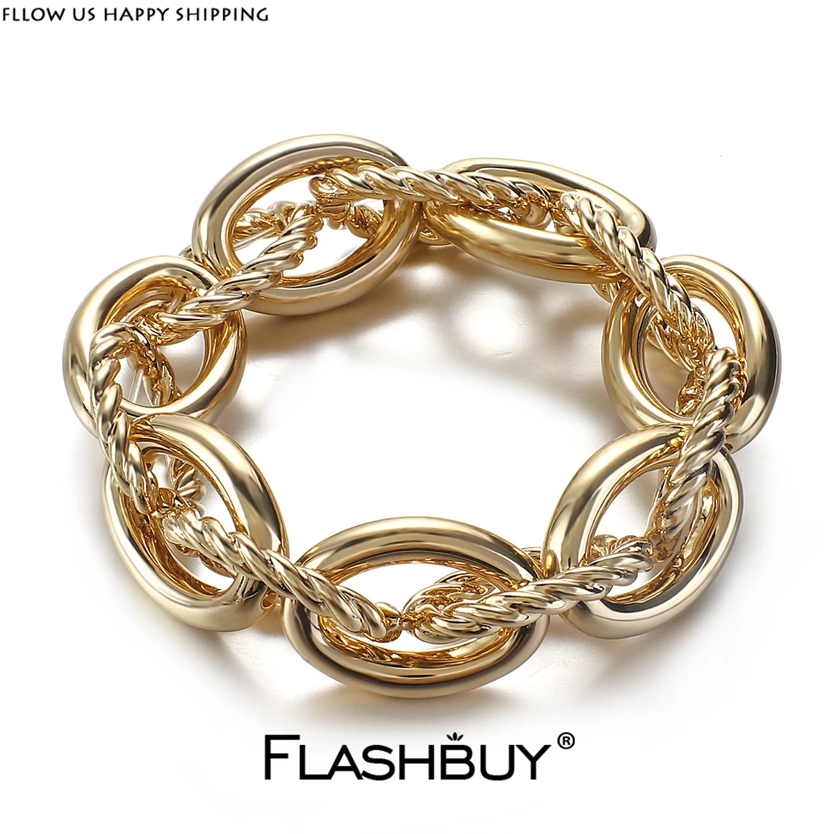 Модные толстые плетеные браслеты цепочки FLASHBUY в стиле панк для женщин и мужчин