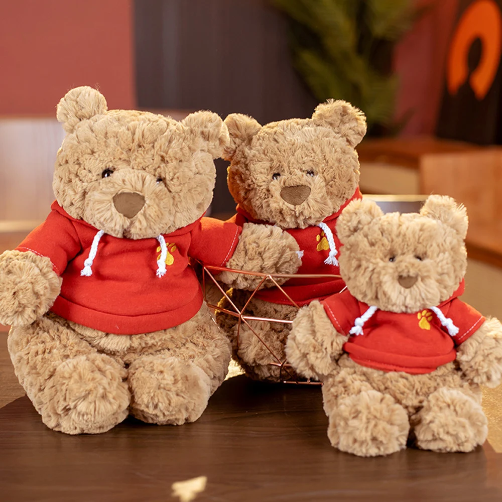 

Высококачественный пушистый Мишка Тедди 3 цветов с толстовкой мягкие животные плюшевые игрушки кукольная Подушка Детские Любимые Подарки ...