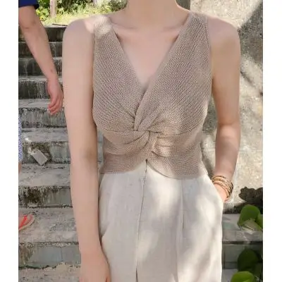 Майка женская трикотажная в Корейском стиле 3 цвета y2185 | Женская одежда