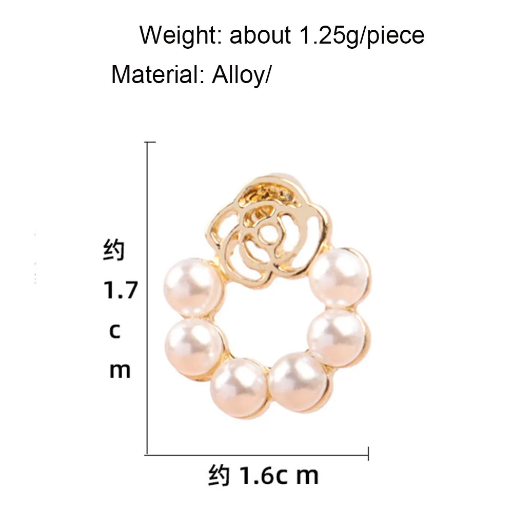 

925 silver needle hollow flower earrings pearl ins style earrings French niche circle ear clip without pierced female