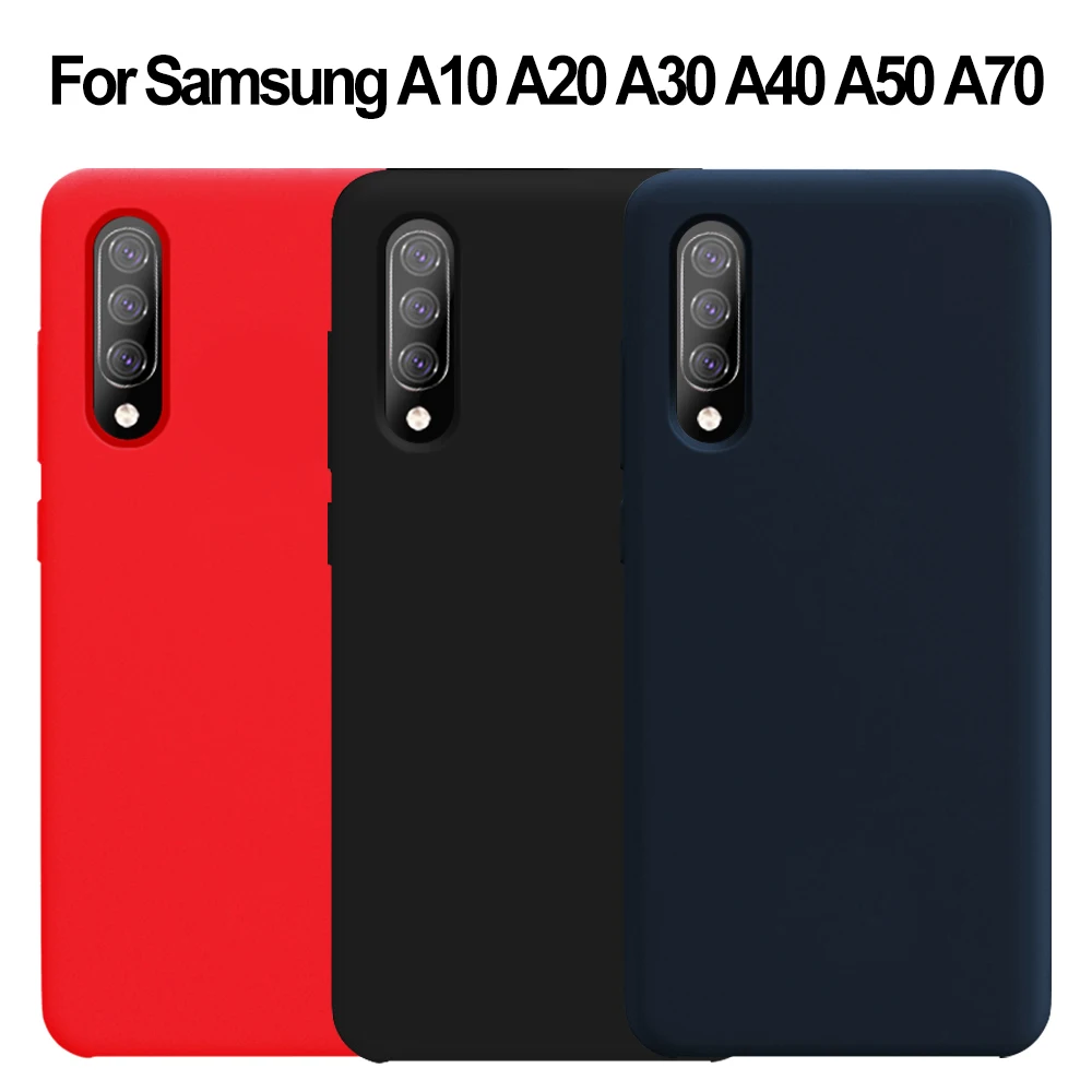 Чехол для Samsung A50 оригинальная Жидкая силиконовая мягкая защитная задняя крышка