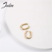 joolim high end pvd plated gold silver color huggie hoop earring design jewelry wholesale trendy jewerly