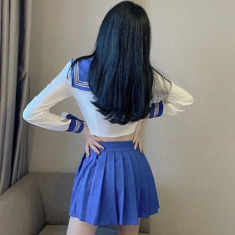 Sleepwear Women Sexy Pajamas Japanese Korean JK Suit School Uniform High School Sailor Navy Cosplay Costumes Student Girls Wear