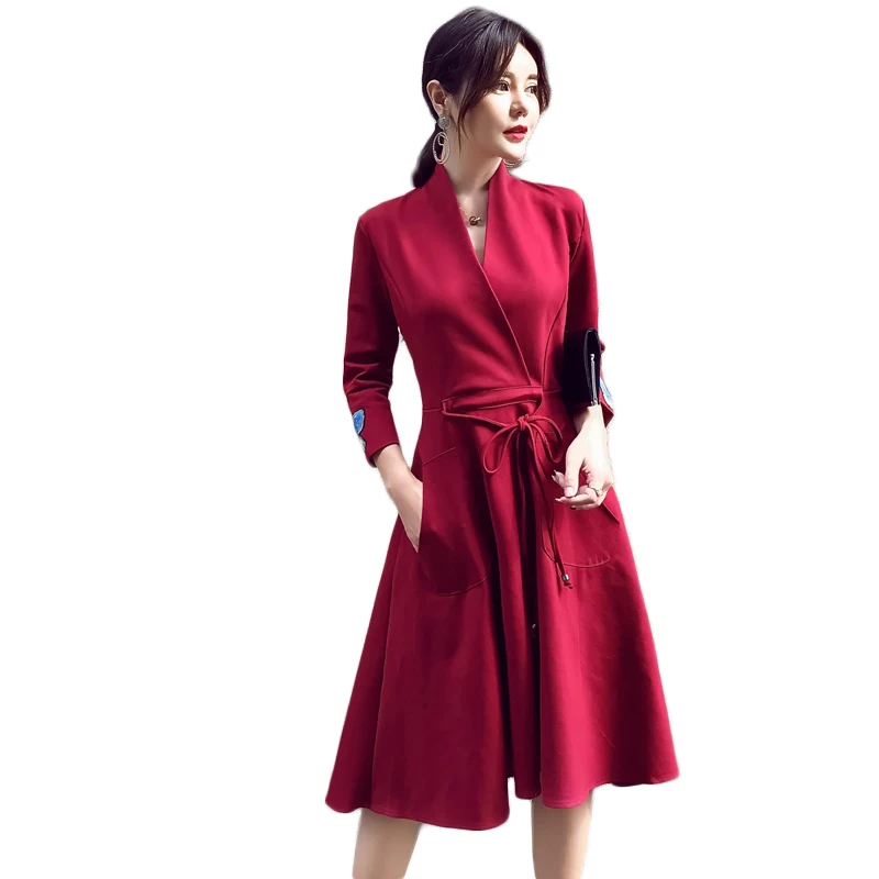 Платья для беременных платье кормящих женщин с V образным вырезом однотонное