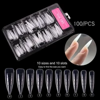 100 pcsset poly nial gel quick building mold tips nail dual forms finger extension nail art uv builder easy find nail tools