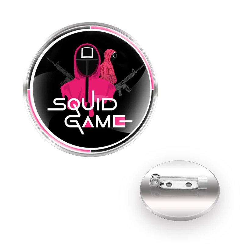 

Fashion Squid Game Theme Glass Cabochon Dome Metal Brooch Badge For Bag Clothes Decoration Pins Jewelry Gifts