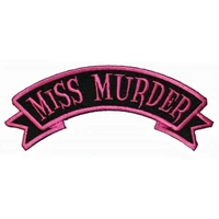 hot miss murder name tag patch horror dead bike biker embroidered iron on applique %e2%89%88 104 5cm