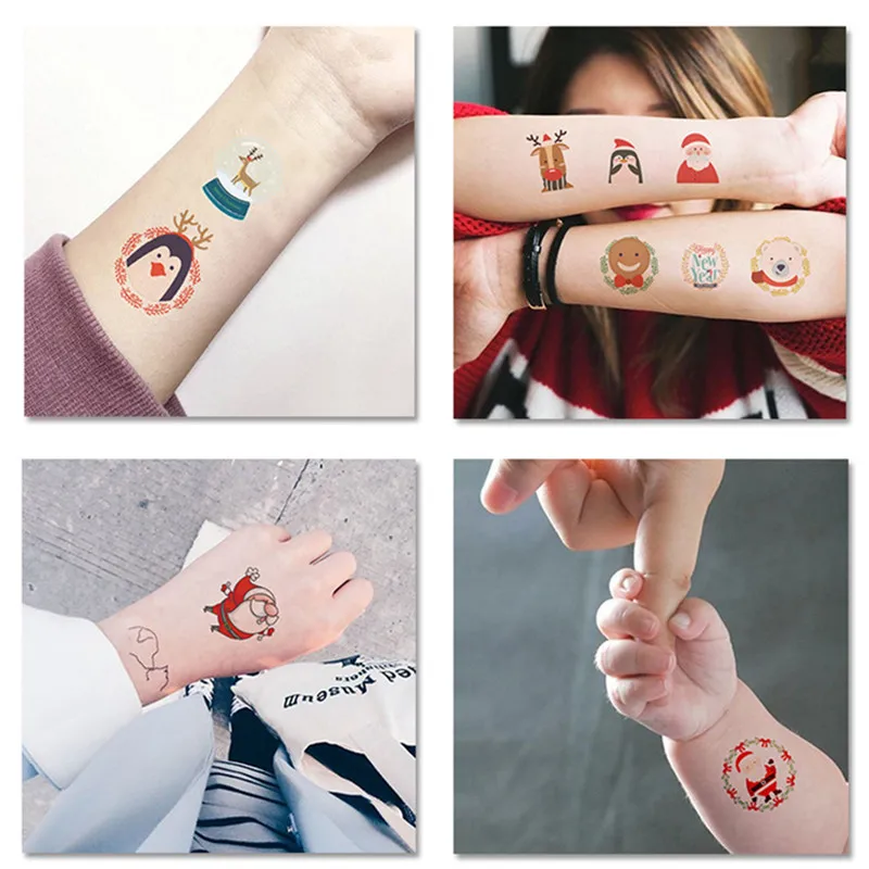6pcs Navidad Gifts Disposable Tattoo Stickers Ornaments Christmas Decorations New Year 2020 Kids Kerst Natal Decor Noel | Дом и сад
