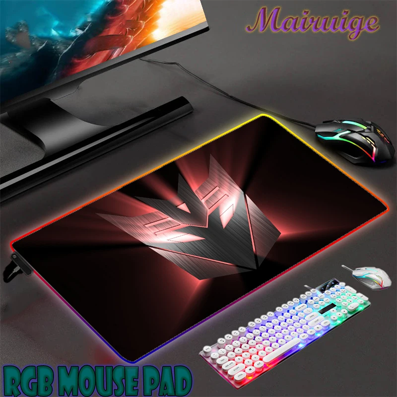 

RGB Anime Mouse Pad Deform Autobot Computer Gaming Mousepad 40X90cm Large Rubber No-slip Desk Mat PC Laptop Keyboard Desk Carpet