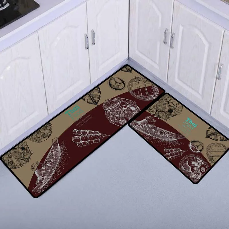 3D печатается анти-скольжения Ванная комната Водонепроницаемый коврик кухонный, маслоустойчивый ковры Крытый Спальня ковер при входе напольный коврик