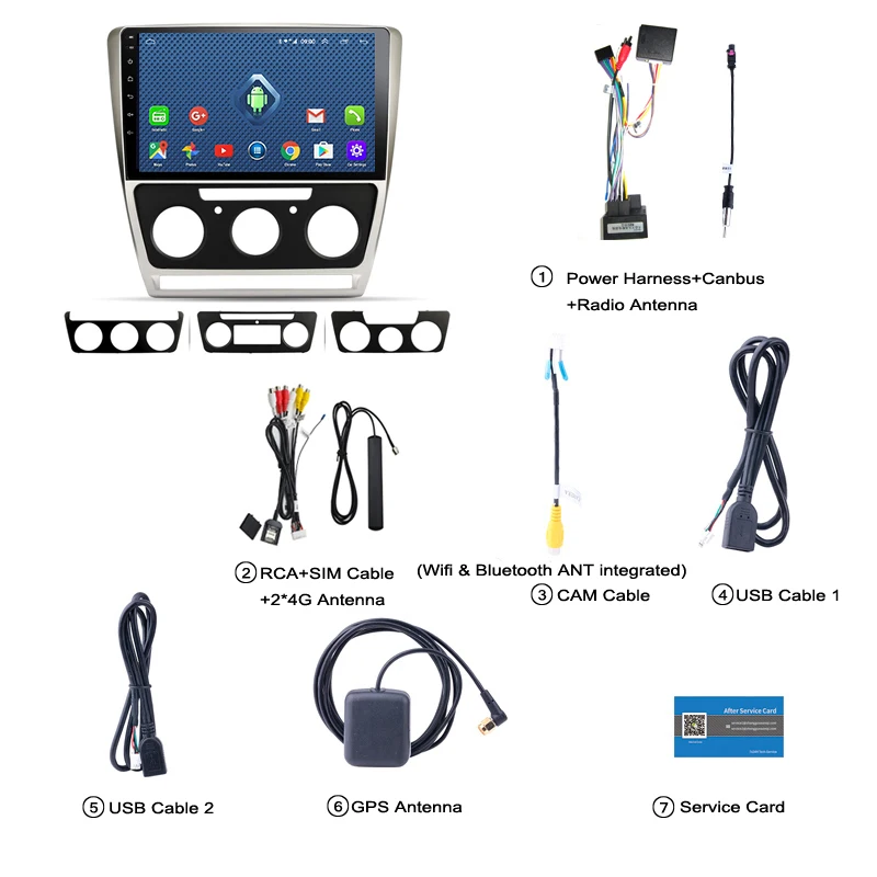 Wanqi Android 9 1 система 4G 2.5D автомобильный DVD мультимедийный плеер для Skoda Octavia 2007 2014