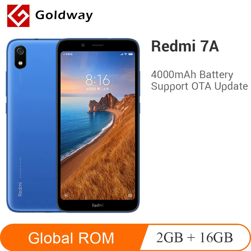 Xiaomi Redmi 7A смартфон с восьмиядерным процессором Snapdargon 439 ОЗУ 2 Гб ПЗУ 16 ГБ 5 45 &quot 4000