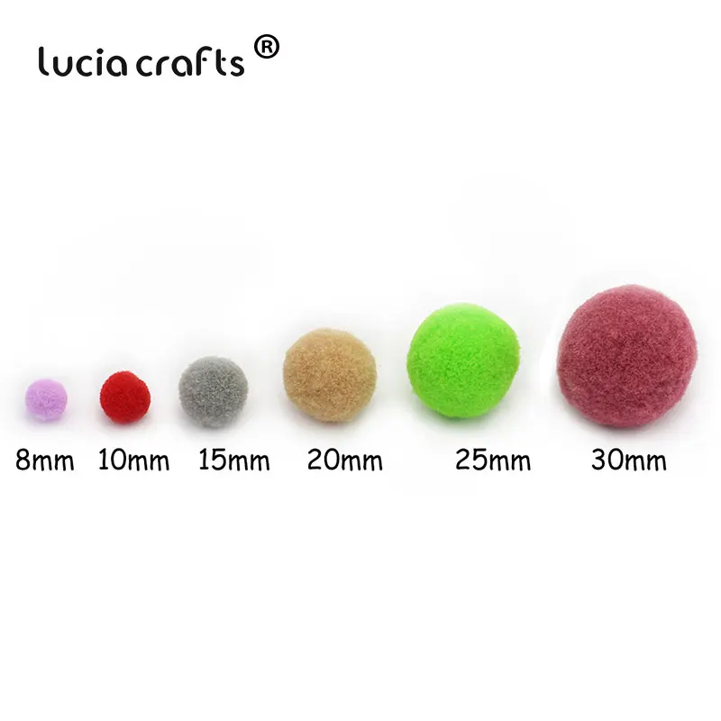 Lucia crafts 500-1000 шт./лот 8 мм смешанный Мягкий круглый образный шарик-помпон пушистый помпон для детей DIY Одежда ручной работы K0303