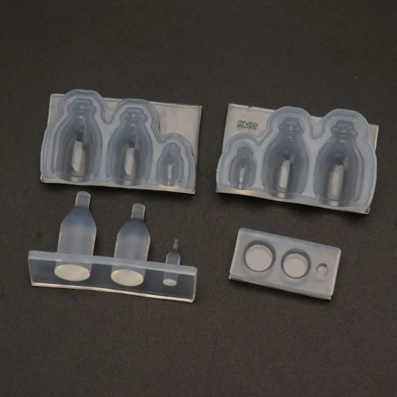 

Handmade Mini Glass Bottle Milk Drink Bottle Pendant UV Resin Casting Mold Food Play Silicone Mold Jewelry Making Tools