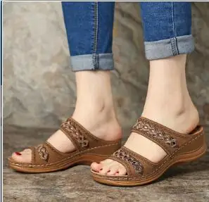 

Women Fashion Summer Casual Beach Sandals Women's Wedges Heel Platform Roman Sandals Female Soft Slip-On Shoes Zapatos De Mujer