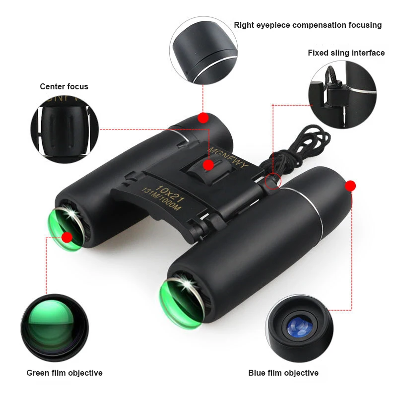 Портативный маленький бинокль компактный легкий складной для взрослых детей