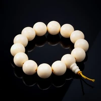 natural resin elastic bracelets bangles ivory white buddhist meditation buddha beads bracelet for men classic jewelry gift