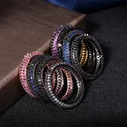 Роскошное кольцо великолепного цвета с бриллиантами из серебра 925 пробы с черной циркониевой линией простое геометрическое кольцо подарок на день рождения Свадебная бижутерия