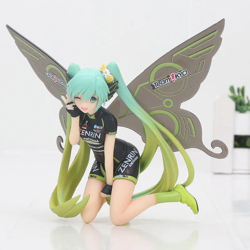 Racing miku bag 18 см аниме розовый Хацунэ Мику Сакура Фигурки игрушки Мику спелгоед девушки ПВХ фигурка модель игрушки - Цвет: Racing miku bag