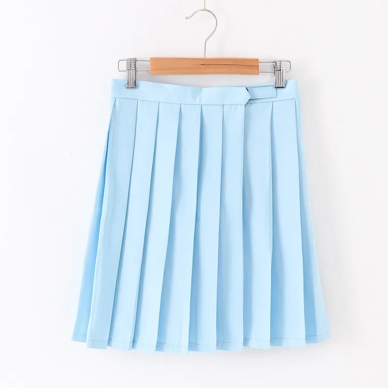 

Весна-Осень 2020, новая однотонная женская юбка JK, плиссированная юбка, юбка с карманами, Женская юбка, японский стиль, S-2XL