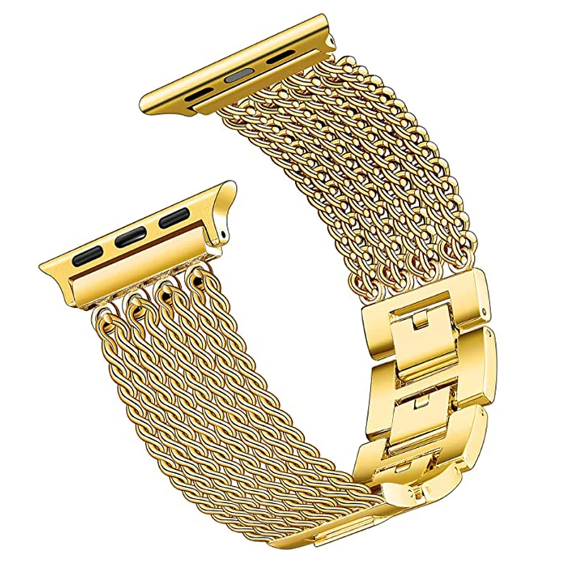 

Ремешок из нержавеющей стали для Apple Watch Band Series 7 6 SE 5 4 3, браслет для IWatch 41 мм 38 мм 40 мм 42 мм 44 мм 45 мм