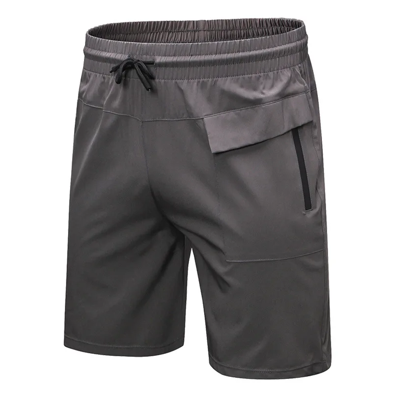 Plus Size Men Gym Shorts Summer Running Zip Pocket Training Sport Short Fitness Quick Dry Breathable Workout Sportswear | Спорт и